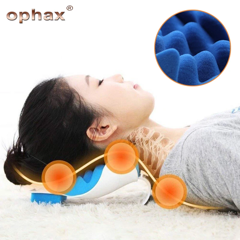 

OPHAX Neck Support Tension Reliever Neck Shoulder Relaxer Blue Sponge Releases Muscle Tightness Soreness Theraputic Massage New
