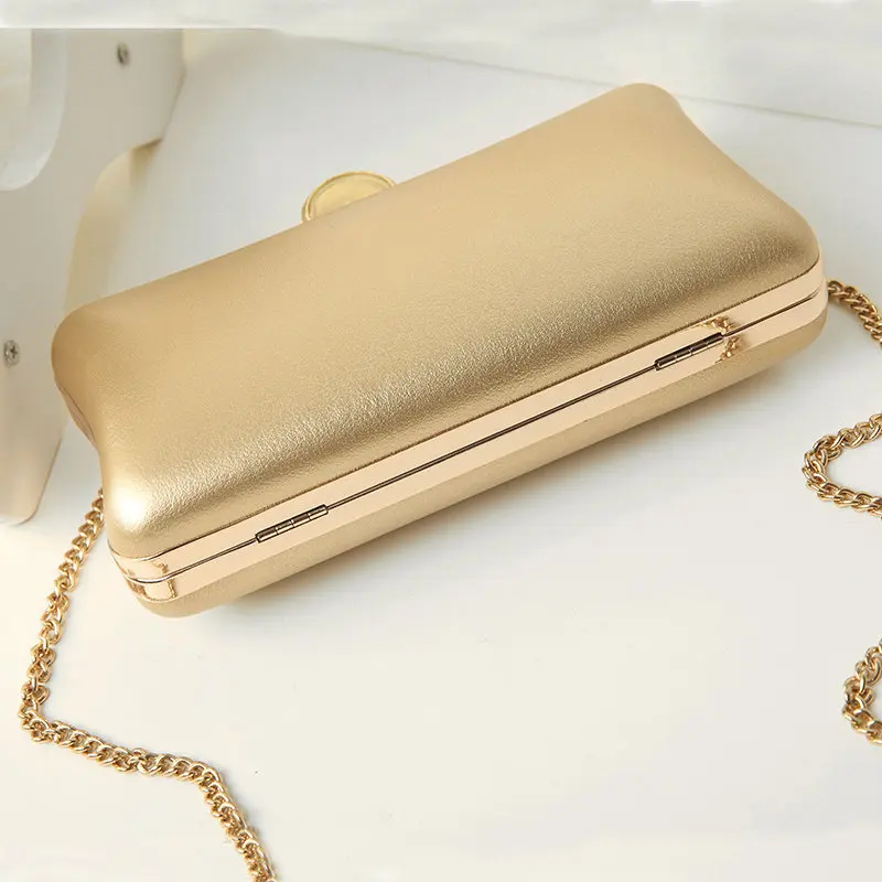 UKQLING Women Box Clutch Small Hardcase Metal Clutches Evening Shoulder Bags for Party Dinner Hand bag Wedding Bridesmaid Bag