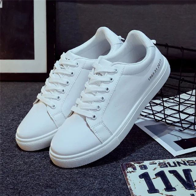 New Arrival Men White Flat Shoes Lace up Comfortable Summer Shoes tenis ...