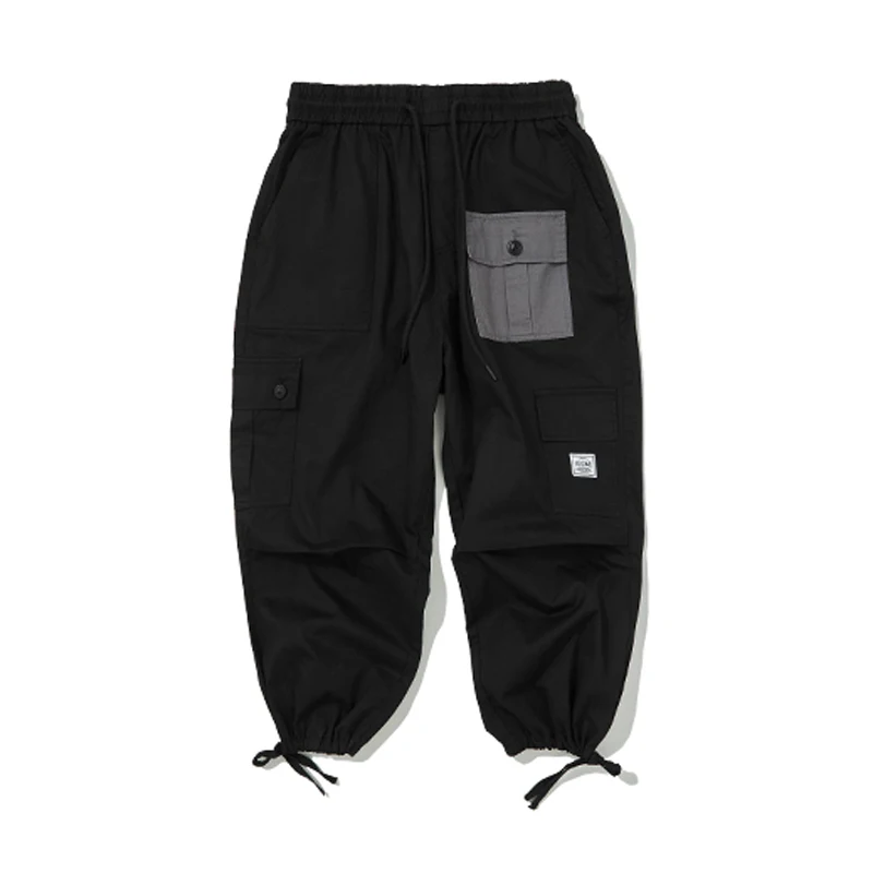Fashion 2019 Harajuku Vintage Ankle Length Cargo Pants Hip Hop high street men Elastic Waist casual pants Streetwear Sweatpants |