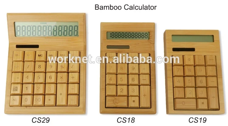 Горячее предложение продуктов Портативный натуральные Экологичные 12 цифр 29 клавиши на солнечных батареях из бамбука и дерева калькулятор