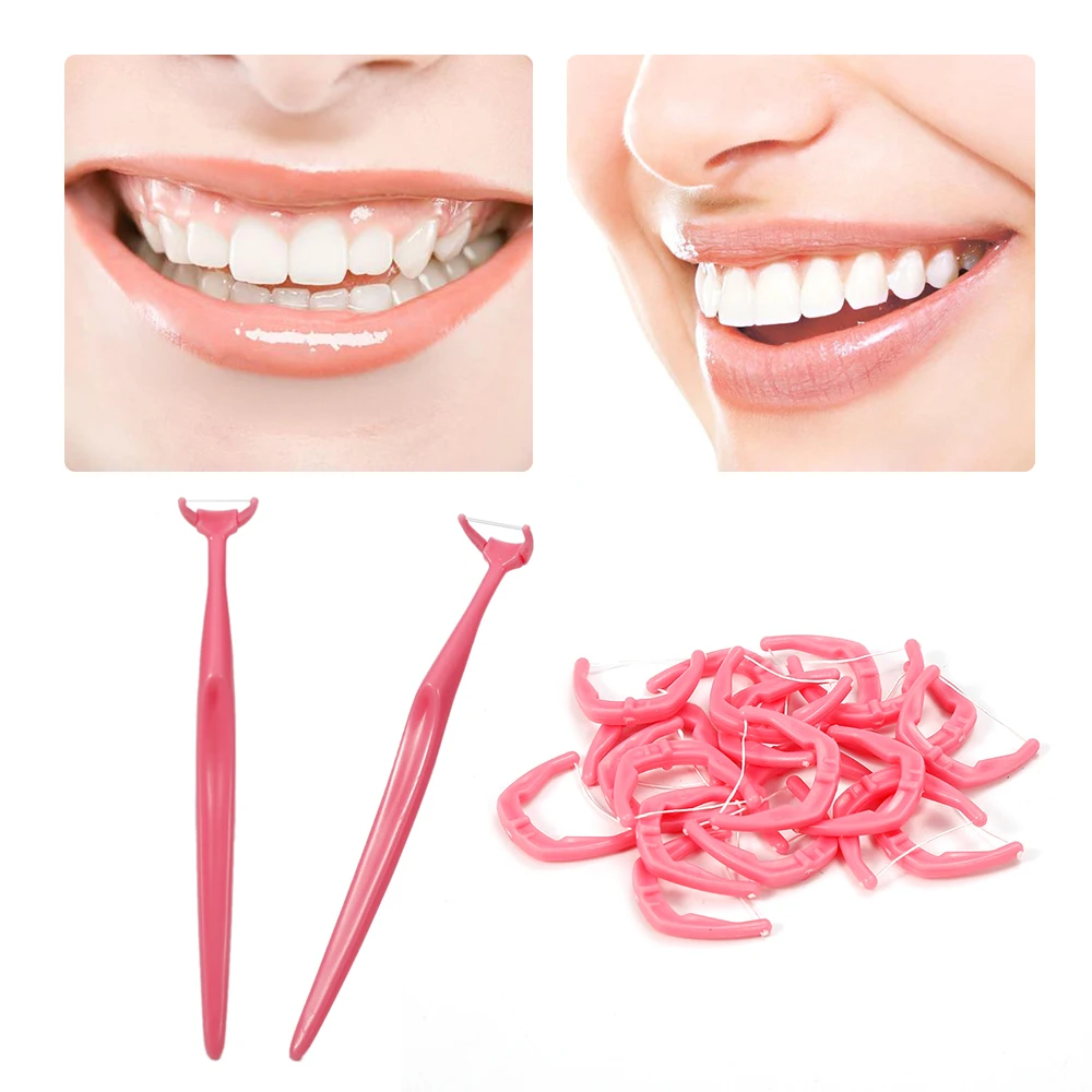 

2017 Interdental Brush Teeth Stick Tooth Picks Dental Floss Toothpicks Floss Pick Disposable With 20 Replacement Floss