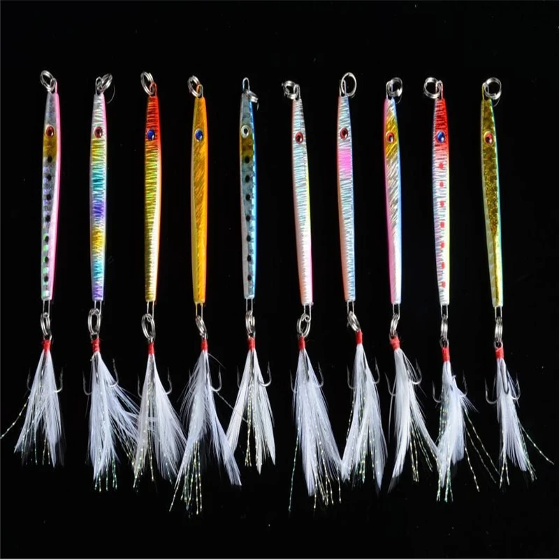 Bulk New Lot Laser Jigs Sea Fishing Lures Metal Bait Iron Lead Fishing