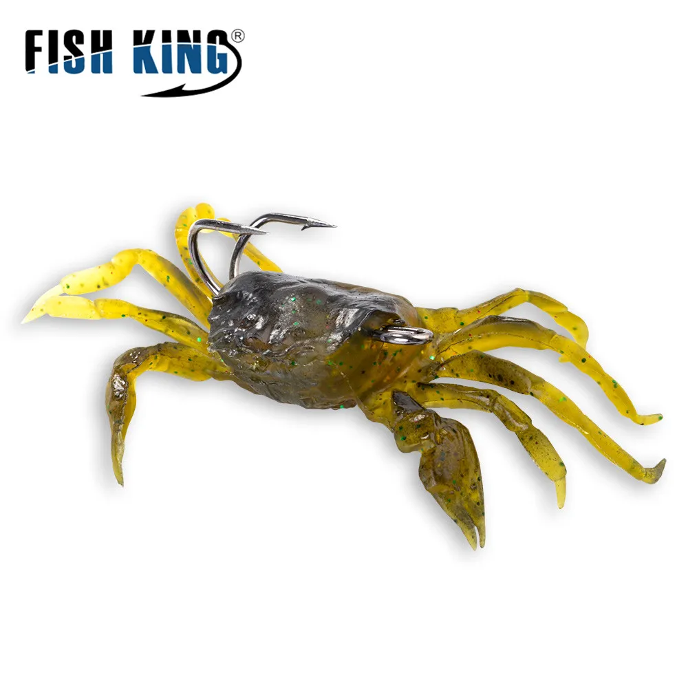 

FISH KING 33.5g Crab Lure Sinking Jig Lead Fishing Bait 116mm Silicone Soft Fishing Rubber Plastic Artificial With Double Hook