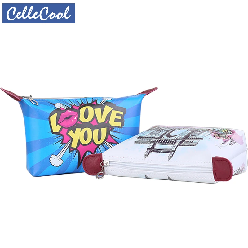 CelleCool ماكياج حقيبة المرأة متعددة الوظائف التجميل حقائب السفر التخزين أكياس النايلون غسل حقيبة منظم مربع السيدات يد