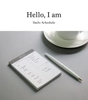

Wholesale 10Pcs Office Desk Memo Pad DailySchedule Planner "Hello I am" 70Pages Tearable Paper TO DO LIST