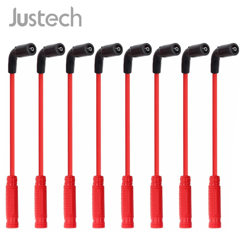 Justech 8MM Spark Plug Wires For Chevy GMC Truck engine Ultra High Strength/High Temp RFI Suppression | Автомобили и мотоциклы