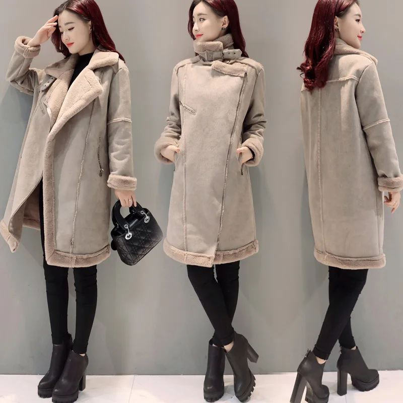 MLinina Winter Women Wool Cotton Fur Jacket Female Turn Down Collar Plus Size Super Warm Thicken Coat Long Lamb Outwear Jackets MLinina Winter Women Wool Cotton Fur Jacket Female Turn Down Collar Plus Size Super Warm Thicken Coat Long Lamb Outwear Jackets