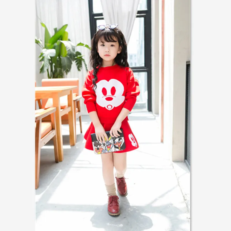 

Girls Clothes Cotton Brand Children Clothing Cartoon T-Shirt + Skirts 2Pcs Girls Clothing Sets Spring Kids Tracksuits For Girls