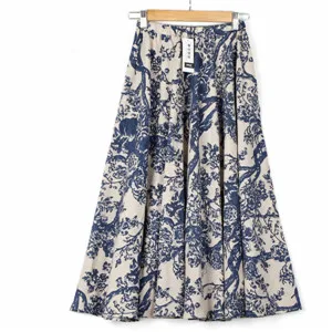 Летние женские хлопковые юбки Повседневные Длинные Цветочные женские юбки - Цвет: khaki