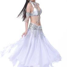 Г. Высокое качество baru leafrol двойной разрез уха шифон танец живота rok panjang, Rok ayunan, Kostum tari perut танцевальная юбка