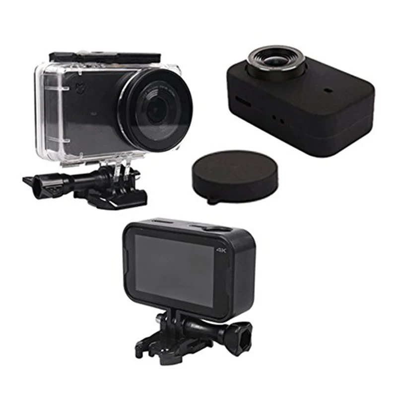 

Waterproof Housing Case Box + Frame Shell Cover + Skin Case Cover + Lens Cap Protector For Xiaomi Mijia 4K Action Sport Camera