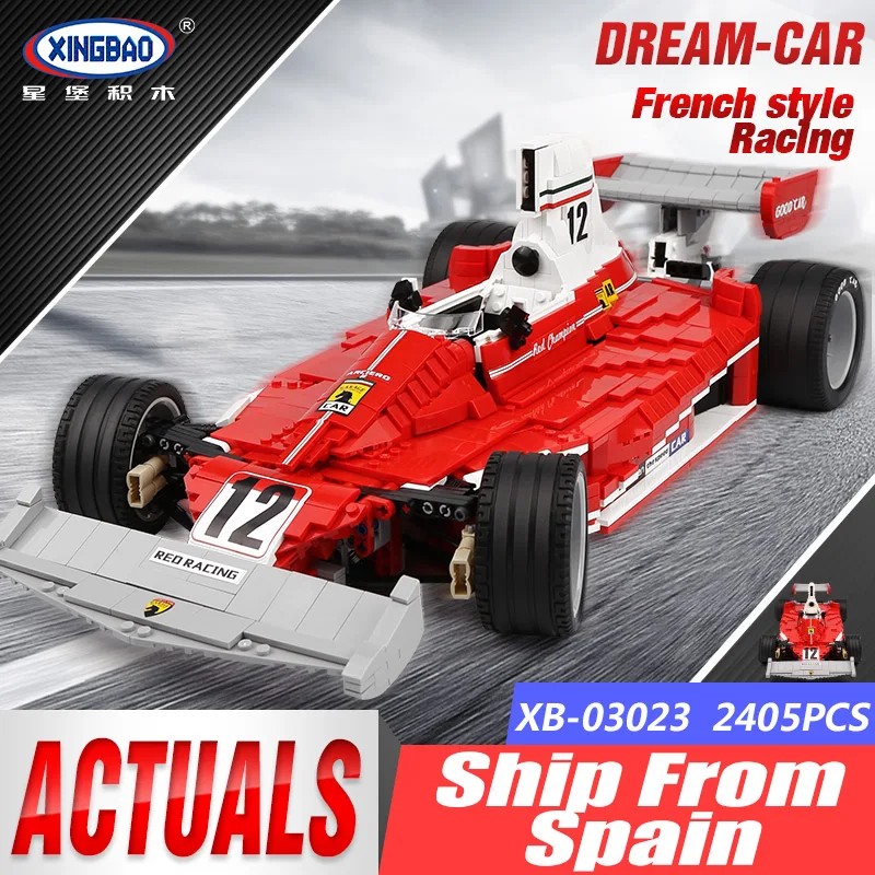 

XINGBAO 03023 2405PCS New Technic The Red Power Racing Car Set Building Blocks Bricks Educational Toys Christmas Gifts for Kids