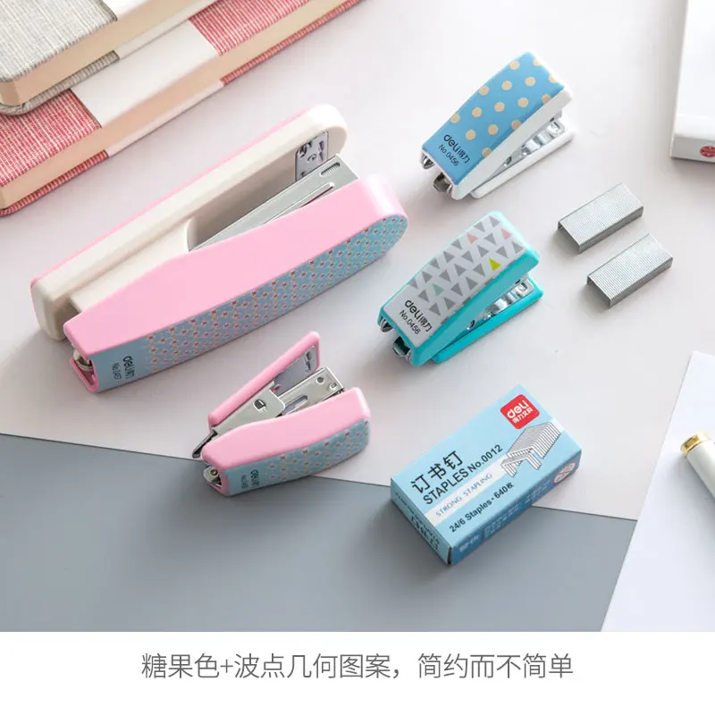 

Mini Stapler with 1 box of 24/6 staples lovely styles binding stationery
