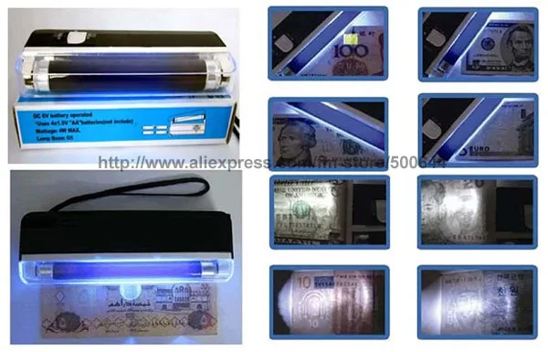 

Mini UV Flashlight with LED Light 2 in 1 Portable UV Money Detector with Torch Pocket Bill Detector 50PCS/Lot DHL Free Shipping