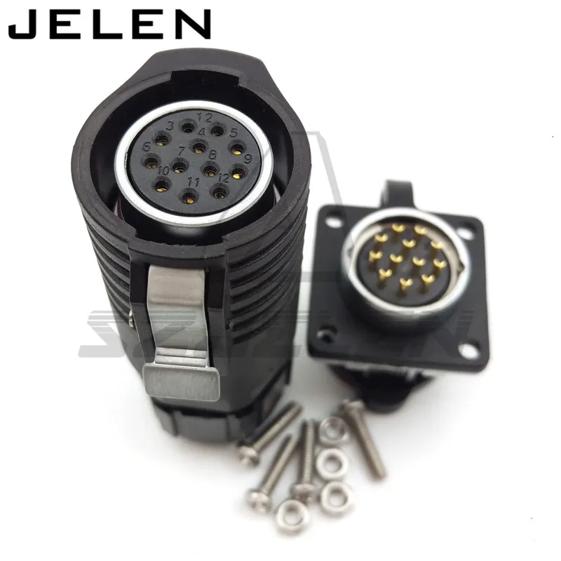 

XHE20, IP67, 12 pin Waterproof Connector Plug (Female) and Socket (Male), Automotive Power Cable Connectors Male and female