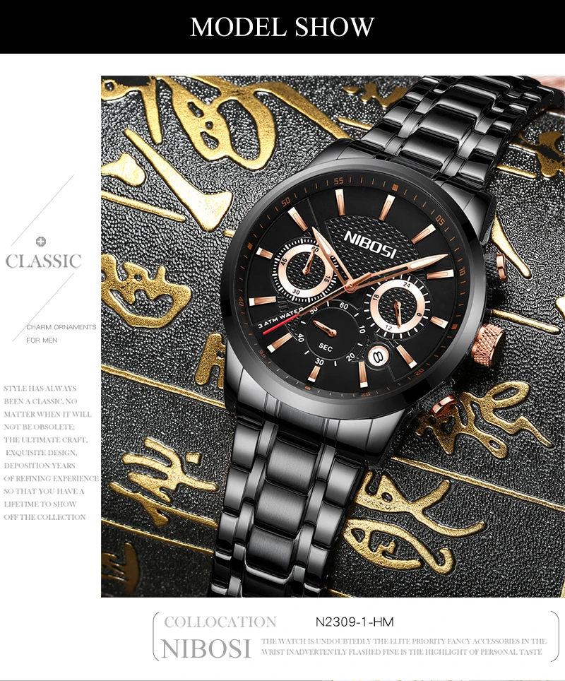 Relogio Masculino Esportivo NIBOSI Sport Watches For Men Top Brand Luxury Waterproof Men Watch Leather Strap Black Clock Male    (9)