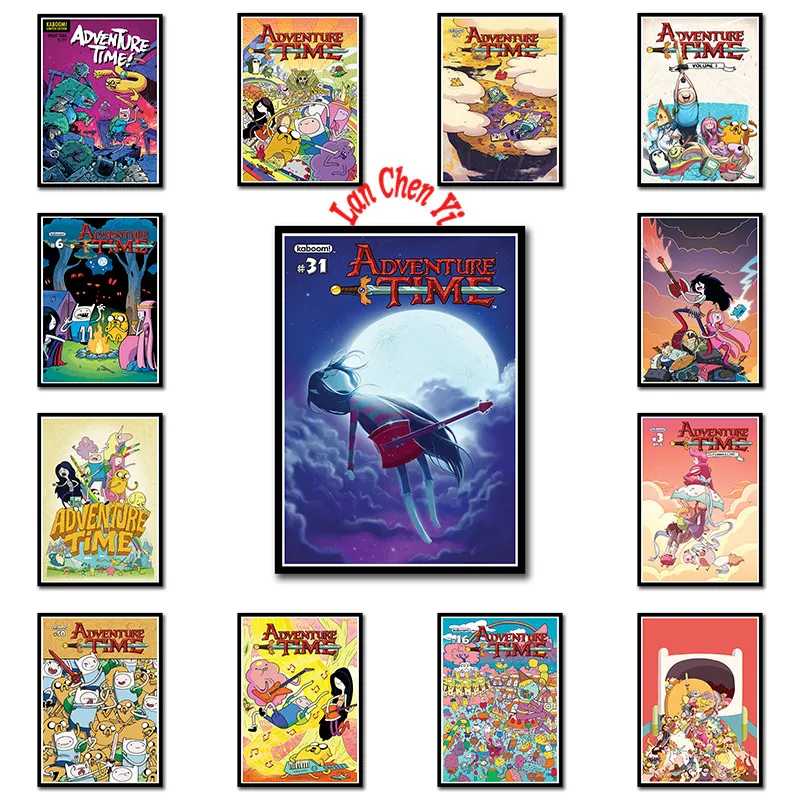 Adventure Time with Finn and Jake Coated paper poster Office Gift Room Dining Home Decor wall sticker Design