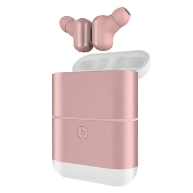 X2 TWS bluetooth-гарнитура 5,0 наушники беспроводные наушники мини-Ушная вилка с зарядным аккумулятором питания в ухо наушники для iPhone - Цвет: Pink