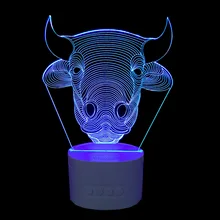 Музыкальный плеер 3D ночник животное корова Шап Bluetooth колонки настольная лампа светодиодный спальня освещение Paty атмосферная лампа