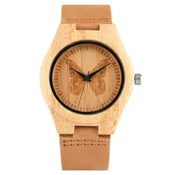 Деревянные часы для дам девушки Для женщин красивая бабочка украшения набор ручной работы бамбука наручные часы кварцевые часы Relogios