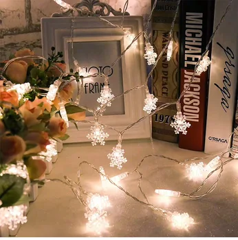 

3M Snow Shape Lights Christmas Tree Ornaments Snow Flakes Led String Fairy Light Xmas Party Home Garden Wedding Light Decor
