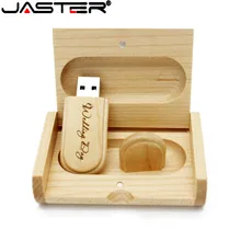 JASTER (ücretsiz LOGO) özel LOGO lazer gravür ahşap + kutu pendrive 8GB 16GB 32GB 64GB USB Flash sürücü fotoğraf hediye