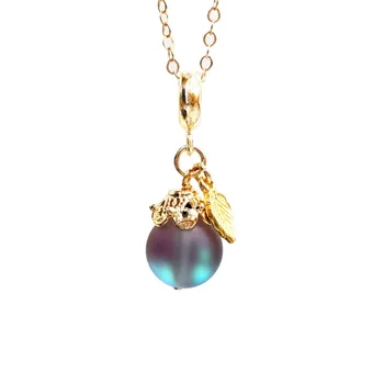 

Lii Ji Aurora Crystal 925 Sterling Silver 18K Real Gold Plated Leaf Pendant Nice Gift for Women Girl Friend Mother