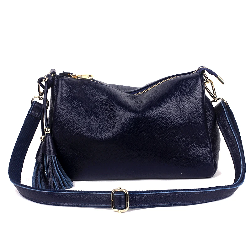 Fashion concise free casual messenger bags Quality Italian soft calfskin delicate fringe decorated women's crossbody bags