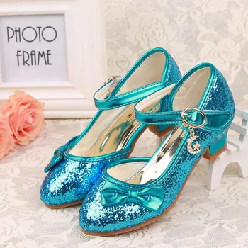 

2018 new sandals Princess Cinderella crystal shoes children's high-heeled single girls' autumn shoes