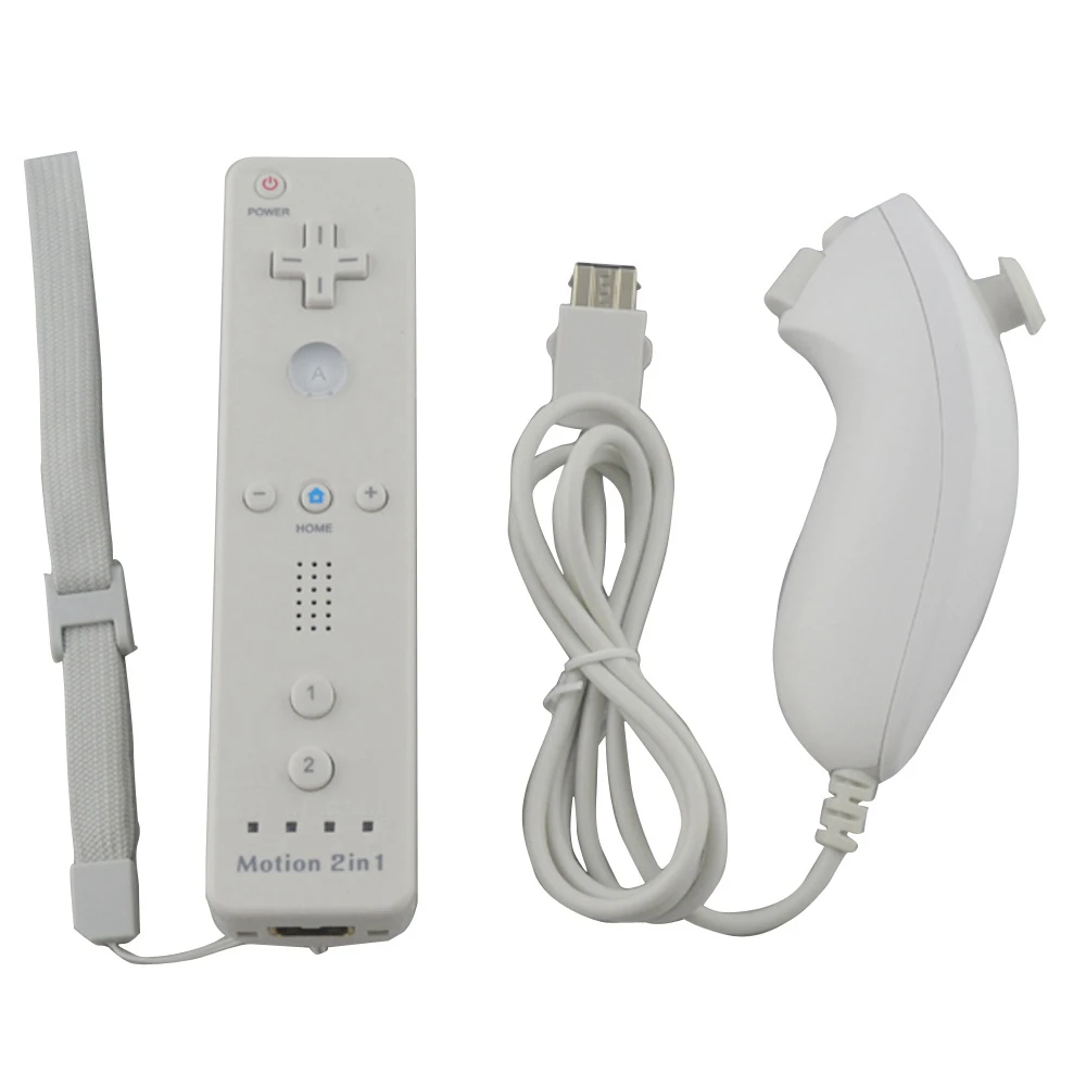 HOT For Nintend Wii 2 In 1 Set Wireless Gamepad Remote Controller Without Motion Plus + Nunchuck For Nintend Wii Controller