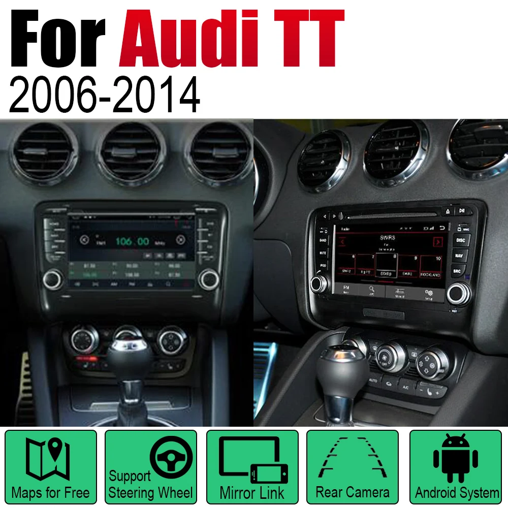 2 Din Автомобильный мультимедийный плеер радиоприемник для Android для Audi TT 8J 2006~ MMI DVD gps-навигатор Карта Авто аудио bluetooth стерео