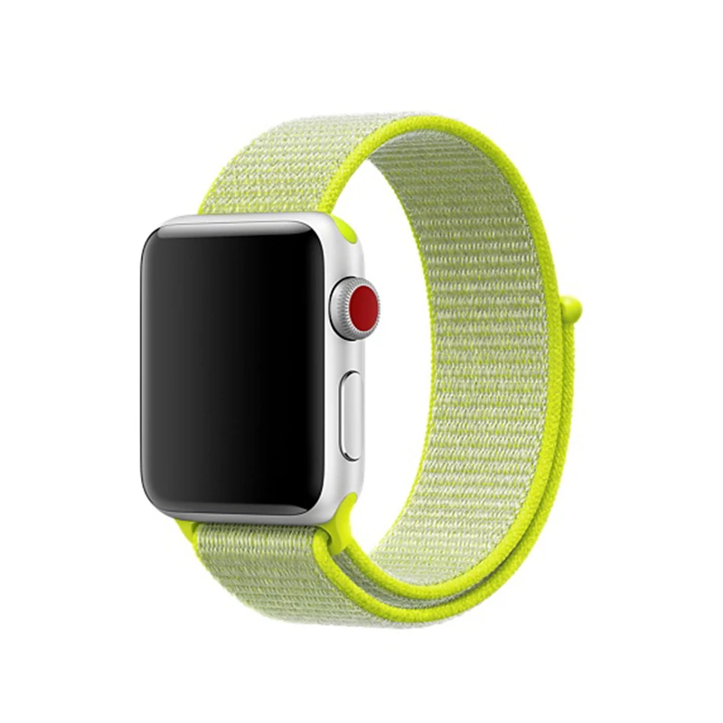 Спортивный бесшовный ремешок для наручных часов Apple Watch 1/2/3 наручных часов iWatch 38 мм 42 мм запястье браслет ремень тканый нейлоновый ремешок+ регулируемая застежка на крючок