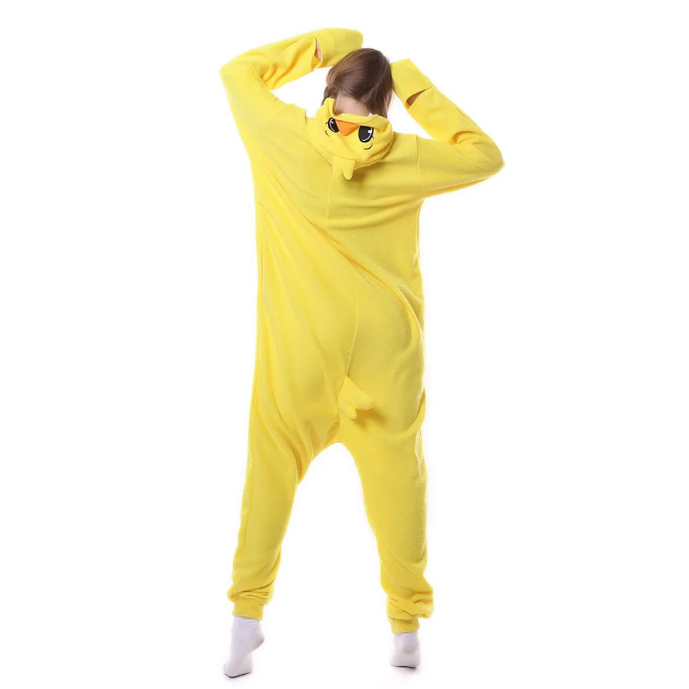 Кигуруми животных Желтый цыпленок комбинезон курица пижамы взрослых Косплей костюмы костюм для сна унисекс пижамы