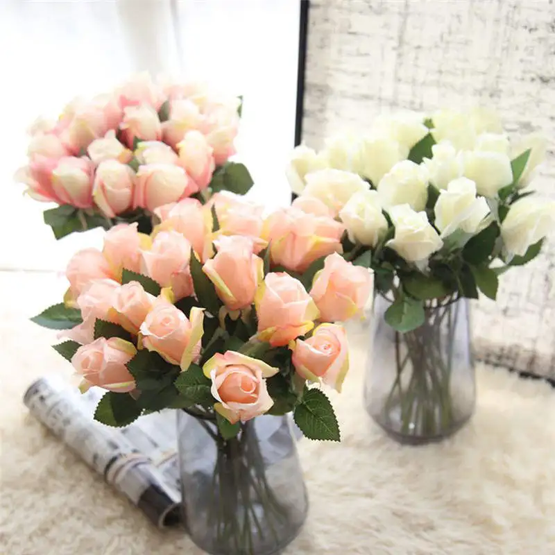 Красивые DIY Искусственные Шелковые искусственные цветы листья розы цветочный свадебный домашний декор горячий букет для украшения шелковый бренд New19APR23