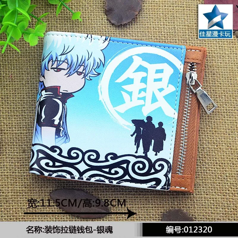 Япония Аниме GINTAMA кошелек короткие ПУ кожаный комиксов Косплэй Carteira мужчины