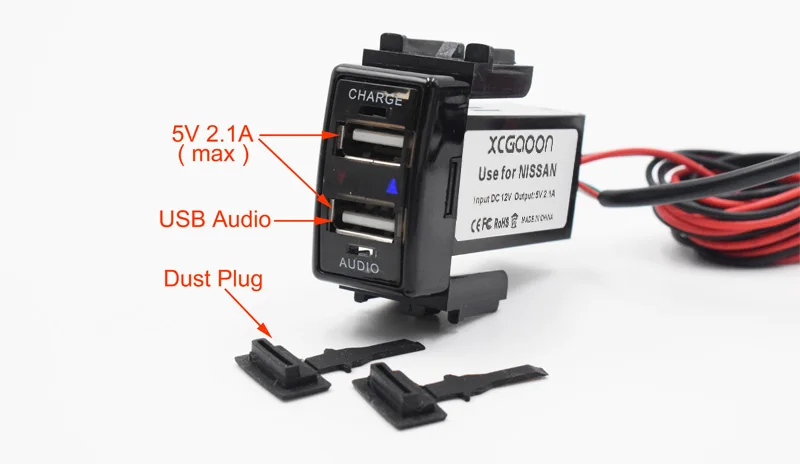 XCGaoon специальный 5 в 2.1A Автомобильный USB интерфейс разъем зарядное устройство адаптер и USB аудио вход Разъем для NISSAN