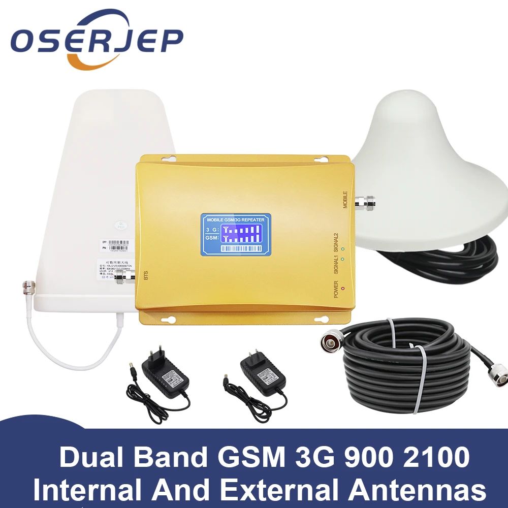 

70dB LCD Display GSM 900 3G 2100 mhz Dual Band Repeater GSM 3G UMTS Cell Phone Amplifier 3G WCDMA 2100 Cellular Mobile Booster