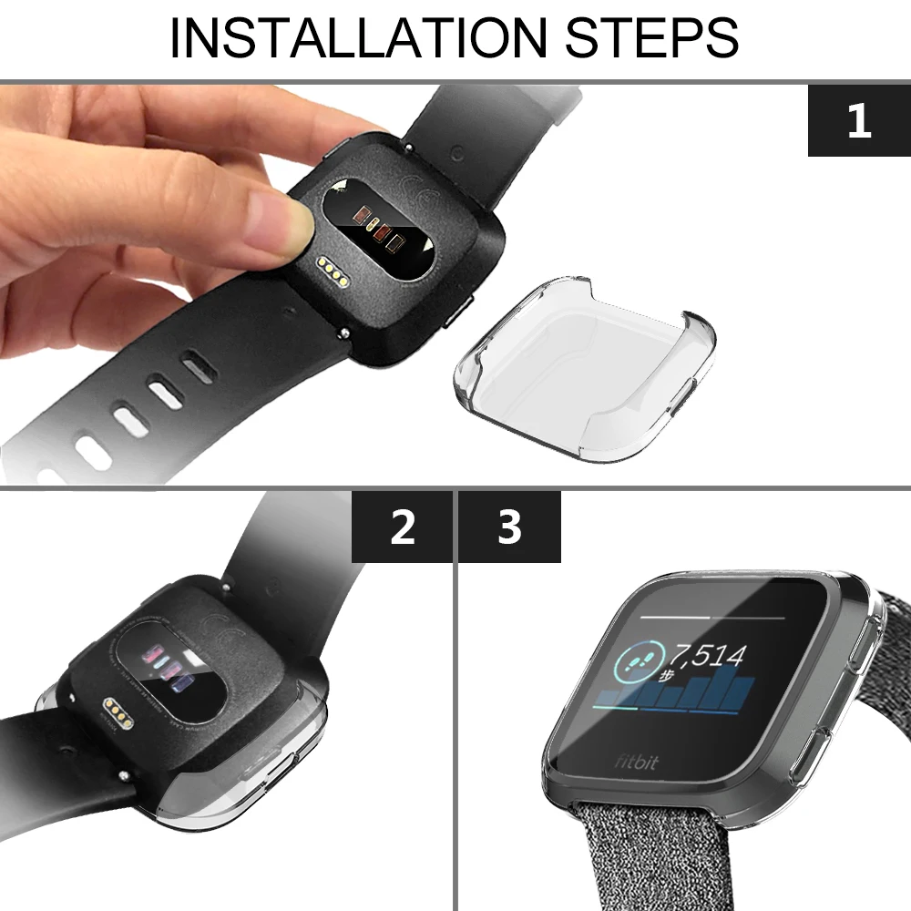 Ultra-thin Soft Plating TPU Case Cover For Fitbit Versa Full Protection Silicone Cases wearable devices