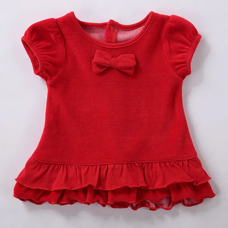 Us 775 Pakaian Bayi Baru Lahir Bayi Perempuan Dress Depan Busur Bayi Gaun Anak Pakaian Merah Top Pakaian Bayi Frill Renda Leher Bulat In Dresses