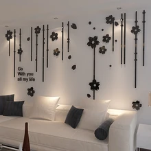 3D цветок Креативный кубический плакат свадебная комната акриловые украшения стены