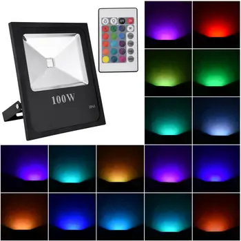 

10W/20W/30W/50W/100W Outdoor Waterproof RGB Flood Light AC 85-265V IP65 LED Lawn Landscape Lamp Street Lighting