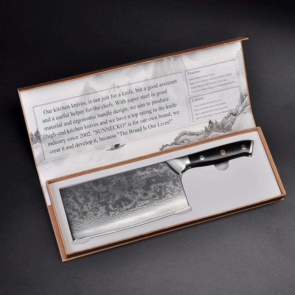 Sunnecko 7" inch Cleaver Knife Kitchen Knives Cutter Tools Japanese