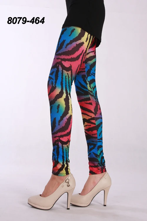 Крутые женские леггинсы для девочек, разноцветные штаны с леопардовым принтом и зеброй, укороченные тонкие облегающие штаны, узкие обтягивающие леггинсы с принтом, Стрейчевые
