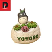 Dehomy 1PCS Totoro Flower Pot Fashion Creative Home Furnishing Ornament Cartoon Fleshy Resin Succulent Plants Fleshy Flowerpot