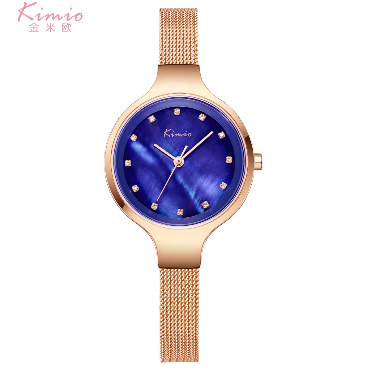 

KIMIO Brand Women Watches Pearl Fritillaria Dial Diamond Bracelet Quartz Watch Lady Milanese Steel Dress Clock Relogio Feminino