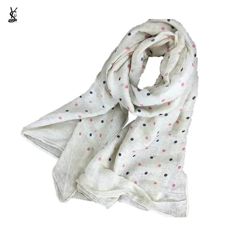 180x100cm Ladies Luxury Designer Scarfs Vintage Polka Dot Graduation