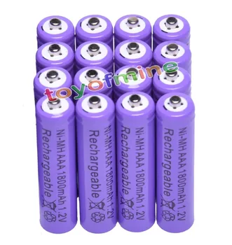 

16x AAA 1800mAh 3A 1.2 V Ni-MH Purple Rechargeable Battery Cell for MP3 RC Toys