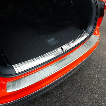 

(With logo deisgn)2017 2018 For Volkswagen Tiguan Rear Boot Inner and Outer Bumper Guard Plate Protector Cover Steel 2pcs