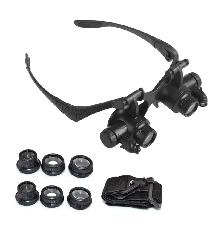 Safety Goggles Watch Repair Jewelry magnifying Glasses With LED Light and Replaceable 4 Pairs Magnifier 10152025X Lens (1)
